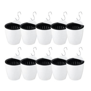 Imagem de Spotact Vasos de plantas PP para jardinagem interna e externa, vasos de flores auto-irrigáveis com orifícios de drenagem, plantadores modernos para plantas domésticas, suculentas, ervas (10, médio)