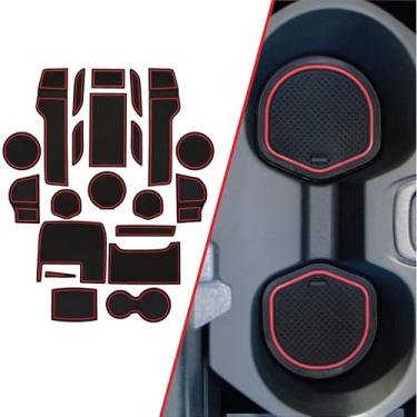 Imagem de Edinstry Inserções de suporte de copo antiderrapantes interiores personalizados para Honda Civic Accessories 2013-2022, tapetes de forro de console central, forros de bolso de porta, conjunto de 21