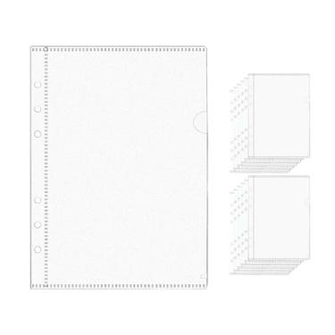 Imagem de NatSumeBasics 12 peças de envelopes de dinheiro sem zipless A5 bolsos para fichários Frost PP insere protetores de folha para 6 anéis acessórios organizadores (A5)