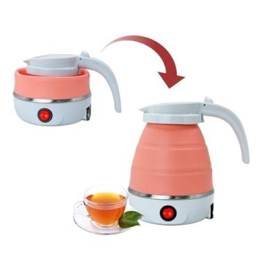 Imagem de Chaleira Elétrica Dobrável em Silicone, 600ml, 600W, 110V, Rosa