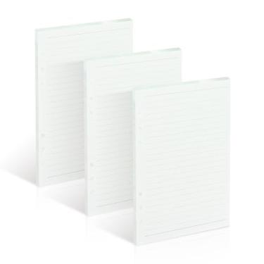 Imagem de Multibey Refil de papel A5, [pacote com 3] 100 g/m2 de espessura recarregável, papel forrado, 6 furos, folhas soltas, 135 folhas (270 páginas) para fichário de 6 anéis (A5)