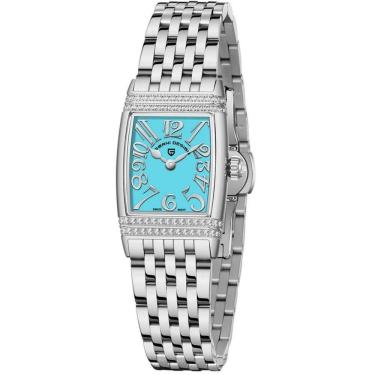 Imagem de Relógio Feminino Quartzo Design Fino Elegante Com Strass Em Aço Inoxidavel Impermavel Azul Prata