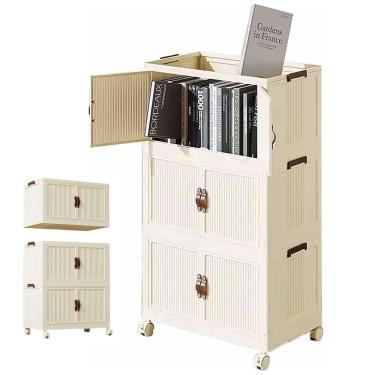 Imagem de Armario Dobravel 3 Andares Empilhavel Escritorio Casa Cozinha Lavanderia Sala Quarto Praticidade Organizaçao Multiuso