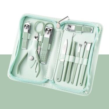 Imagem de Conjunto profissional de manicure - 7 a 22 peças - Kit de pedicure em aço inoxidável com alicate e cortador para paroníquia | Utensílios para cuidados com as unhas em casa e salão, 12 peças