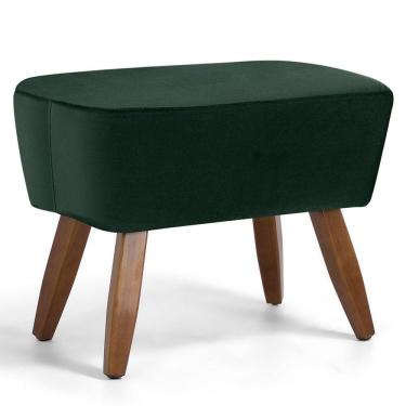 Imagem de Puff Pés De Madeira Fixo Juliet D02 Veludo Verde C-303