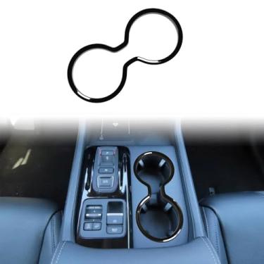 Imagem de TENWIND Tampa do interruptor de freio do painel do console central do carro compatível com acessórios Honda Passport 2026+ (suporte de copo + preto brilhante)