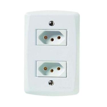 Imagem de Conjunto 2 Tomadas 3p 10a Lux2 Tramontina - Branco - Sistema Modular