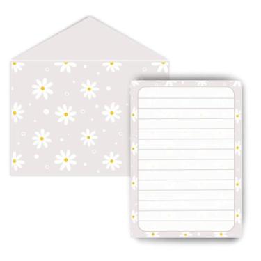 Imagem de Conjunto Papel de Carta + Envelope - Margaridas Claras - ATalDa Lojinh