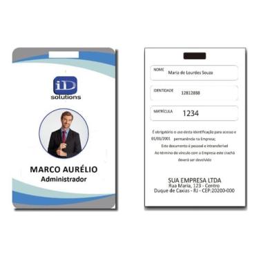 Imagem de Crachá PVC ou Comanda Personalizada Frente e Verso – Kit 80 Unidades