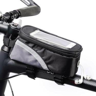 Imagem de Bolsa Case Porta Celular para Bike Suporte Quadrado c/Zíper (Cinza)