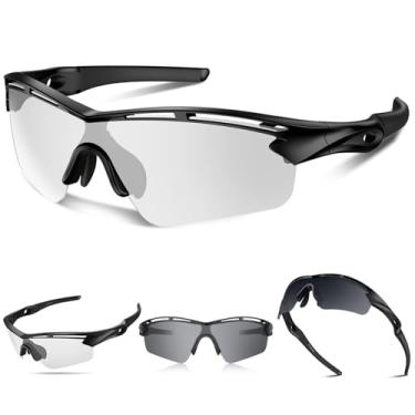 Imagem de Rosemal Óculos de sol esportivos polarizados para ciclismo, corrida, condução, pesca, caminhadas, para homens e mulheres, UV400 TAC TR90, Fotocrômico preto, IN