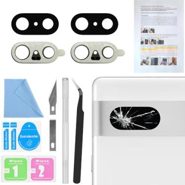 Imagem de 2 peças para substituição de lente de câmera traseira ASDAWN para Google Pixel 7 com adesivo pré-instalado, kit de vidro de lente de câmera traseira Pixel 7 de 6,3 polegadas com manual de instalação +