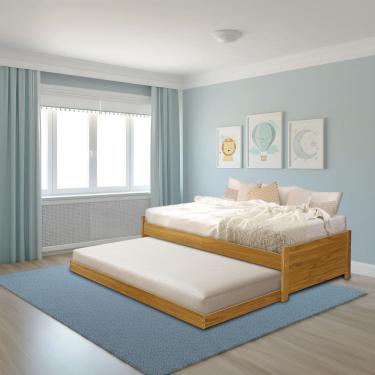 Imagem de Bicama Bibox Solteiro Infantil Madeira Maciça Gabrieli Imbuia