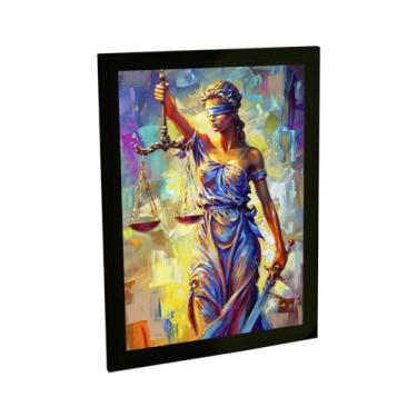 Imagem de Quadro Decorativo Themis Deusa Da Justiça Ilustração Colorida Decoração Poster Quarto Sala