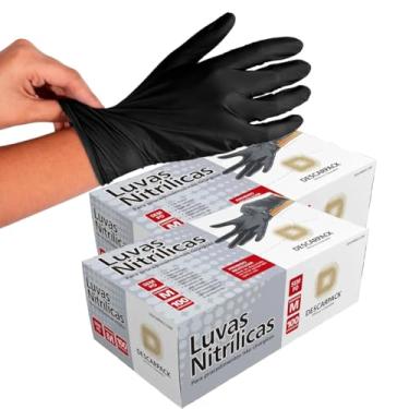 Imagem de Kit Luva Nitrílica Sem Pó, Preta, Tamanho M, 200 Unidades, Descartável, Não Estéril, Ambidestra
