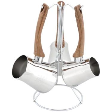 Imagem de Serenk Conjunto de 4 panelas de café turco Definition, aço inoxidável 18/10, cafeteira de fogão, 2-3-4 xícaras