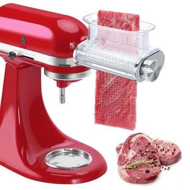 Imagem de Acessório de amaciador de carne para batedeiras KitchenAid, 3 espessuras ajustáveis, máquina amaciadora de carne com capa transparente, acessórios de corte de carne para auxiliar de cozinha, pode ir à