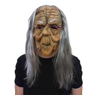 Imagem de Máscara de Látex Bruxa Velha Realista com Detalhes Assustadores Fantasia Halloween Xamã Terror Granny