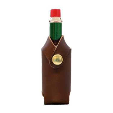 Imagem de Coldre Hot Sauce - Suporte de cinto de couro de flor integral - Encaixe de latão sólido - Coldre conveniente para garrafa de molho picante - Serve para garrafas Tabasco e Cholula de 59 ml - Feito nos