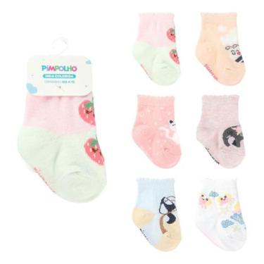 Imagem de Meia Infantil Bebê Menina Kit com 6 Pares Feminino Tam. 00 ao 15 Pimpo