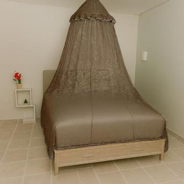 Imagem de Mosquiteiro Teto Rendado Resistente com Elástico Para Cama Casal Box Queen Solteiro 8m x 2,45m(marrom,Casal Box)