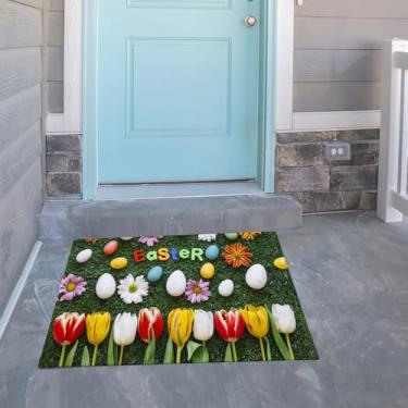 Imagem de 1 peça 3D estéreo colorido flores tapete - tapete moderno fácil de limpar para sala de estar e área de quarto