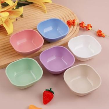 Imagem de Pacote com 6 tigelas de mergulho, pratos multicoloridos de molho de soja de 118 ml, conjunto de tigelas pequenas para ketchup vinagre churrasco acompanhamentos festa