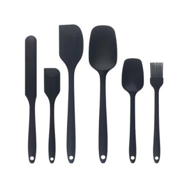 Imagem de Conjunto de espátula de silicone, espátula de borracha de alta resistência ao calor, conjunto de utensílios de espátula de cozinha de design sem costura, conjunto de utensílios de cozinha com 6