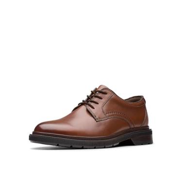 Imagem de Clarks Burchill Derby Oxford masculino, Couro marrom escuro, 42