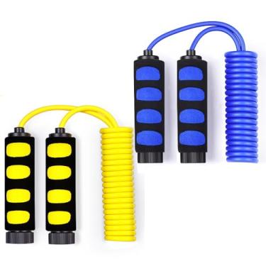 Imagem de Pacote com 2 cordas de pular para crianças Ponydash, leves, ajustáveis e duráveis, corda de pular para exercícios físicos, cordas para pular para mulheres, homens e adultos, alças de espuma para boxe, MMA, fitness, treino, crossfit