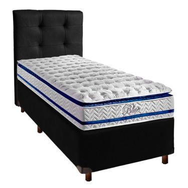Imagem de Kit Cabeceira + Cama Box + Colchão Solteiro Molas Ensacadas Blue Paropas