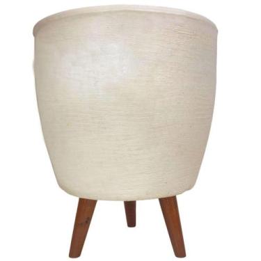 Imagem de Vaso Decorativo 20cm Com Tripé De Madeira Para Plantas E Flores - Alpe