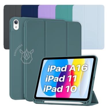 Imagem de Capa para iPad (A16) 11ª Geração 11" 2025 / iPad 10ª Geração 10,9" 2022 – Case Suporte Apple Pencil e USB-C Pencil, Auto Wake/Sleep, Capa Magnética (Verde-escuro, Apenas Capa)
