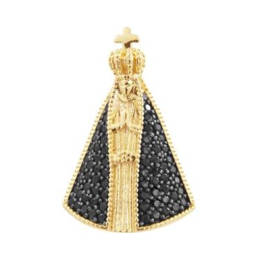 Imagem de Pingente Prata c/ Ouro 18K NSra. Aparecida Zircônia Black - Convex