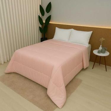 Imagem de Edredom Casal e King 100% Algodão 400 Fios Dupla Face Grosso para Inverno – Antialérgico e Aconchegante (Rose,Solteiro)