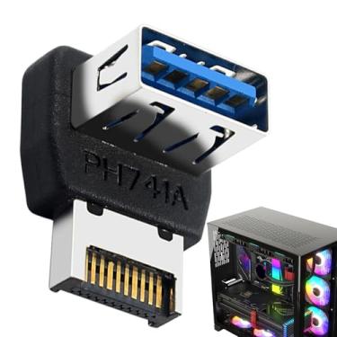 Imagem de Conversor de painel frontal USB 3.1, placa mãe de computador USB3.1 para adaptador de interface | Conector de direção de painel de 90 graus para meninos, mulheres, jovens e adolescentes