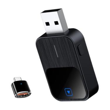 Imagem de Adaptador sem fio 2 em 1 e Android Auto Upgrade 2025 com WiFi 5Ghz rápido estável compatível iOS 12 11 de carro para entretenimento do Configuração fácil reconexão automática Troca usuários dispositiv