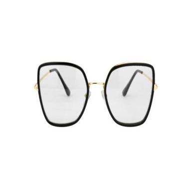 Imagem de Armação Óculos Grau Feminina Gatinho Quadrada Elsie - Shark Óculos