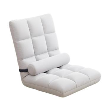 Imagem de IEUDNS Cadeira de chão com apoio para as costas, sofá reclinável, dobrável em 5 posições, para assistir TV, jogos, cama macia, apartamento, sofá infantil, Branco
