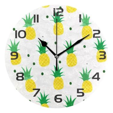 Imagem de GakkiGii Fruit Relógio de parede silencioso sem tique-taque, relógio moderno operado por bateria para escritório em casa, cozinha, quarto - fácil de ler