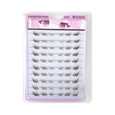 Imagem de Cílios Postiços Naturais Estilo Raposa Com 10 Fileiras De Grupos Indiv