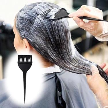 Imagem de Escova de coloração de cabelo, escova clássica de tintura de cabelo, ferramentas aplicadoras, ferramentas de coloração com pente de tingimento para bricolage, pincel de coloração para retoque de raiz