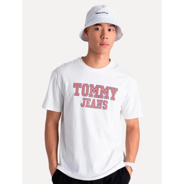 Imagem de Camiseta Tommy Jeans Masculina Regular College Print Branca-Masculino