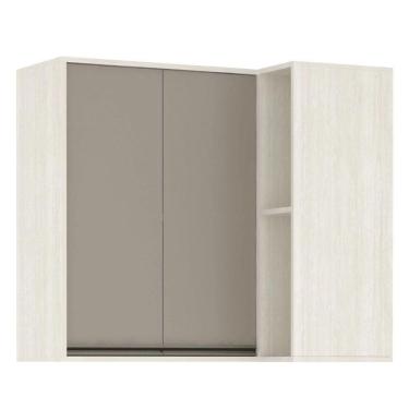 Imagem de Armário Aéreo Canto Reto De Cozinha 95 Cm 2 Portas 4 Prateleiras Linea Luciane Móveis