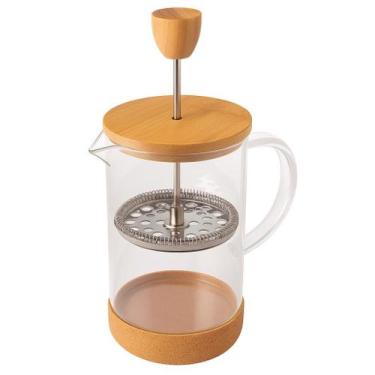 Imagem de Prensa Francesa 600ml em Vidro e Bambu com Filtro de Metal - Clink
