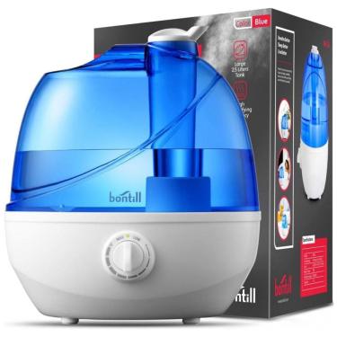 Imagem de Umidificador Ultrassônico Portátil Bontill 2,5L até 30H, Silencioso e Giratório em 360 , Branco e Azul