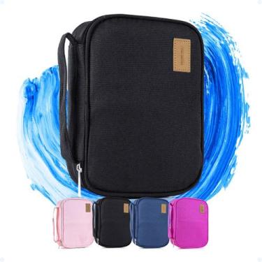 Imagem de Estojo Grande Feminino Box Jumbo Compartimentos C/ Elásticos - Hxt, Pr