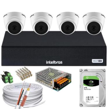Imagem de Kit 4 Câmeras 1220 D mic Intelbras Com Áudio dvr 1004 Fullhd Completo 