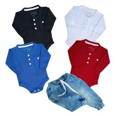 Imagem de Conjunto 2 peças Camisa com Botões Manga Longa e Calça Jeans - Patrulh