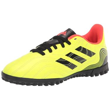 Imagem de adidas Tênis de futebol infantil unissex Copa Sense.4, Team Solar Amarelo/Preto/Vermelho Solar, 5.5 Big Kid